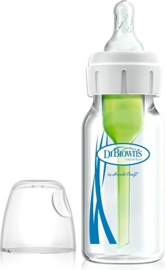 Shishe Qelqi për Foshnja Dr. Brown’s Anti-Colic, 120 ml, Thithkë Nivel 1, Pa BPA, 1 Copë