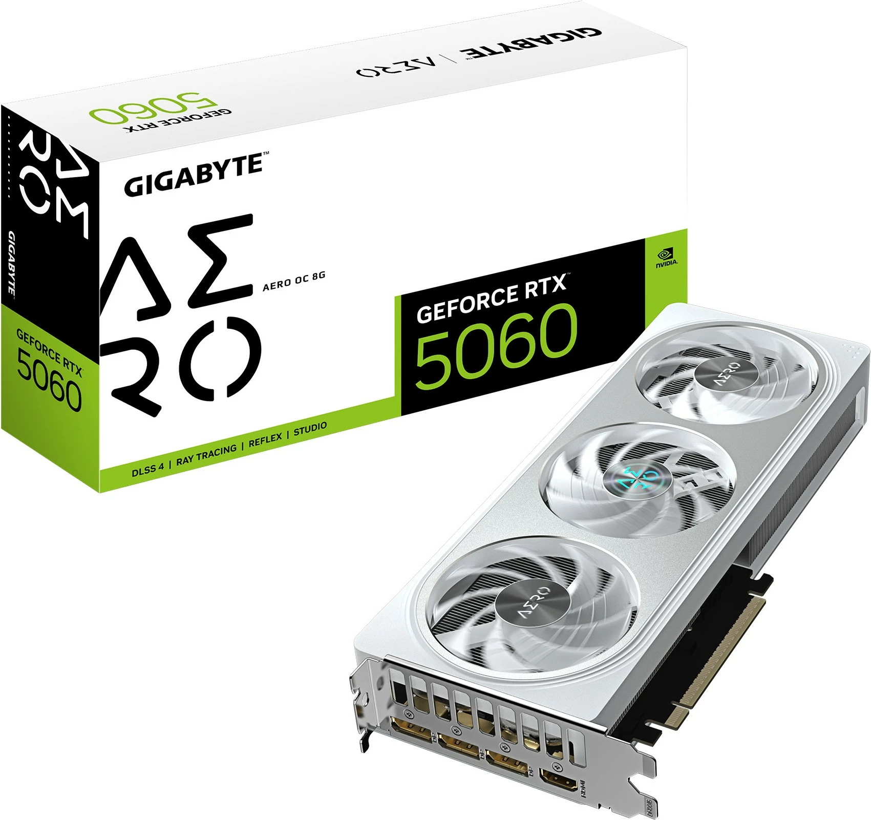 Kartelë grafike Gigabyte RTX 5060 AERO OC 8GB GDDR7 e bardhë