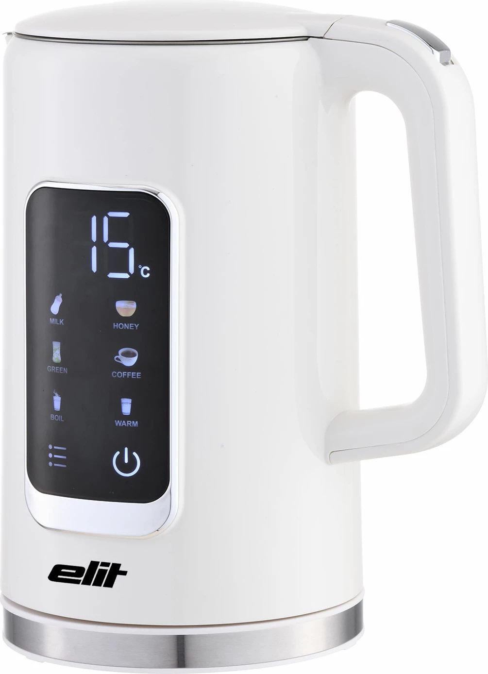 Ibrik elektrik Elit COOLTOUCH 1.7WH, 1.7L 2200W me ekran touch, i bardhë