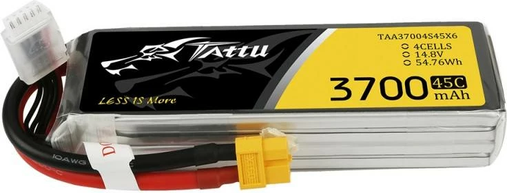 Bateri LiPo Tattu 3700mAh 14.8V 45C 4S1P me lidhës XT60