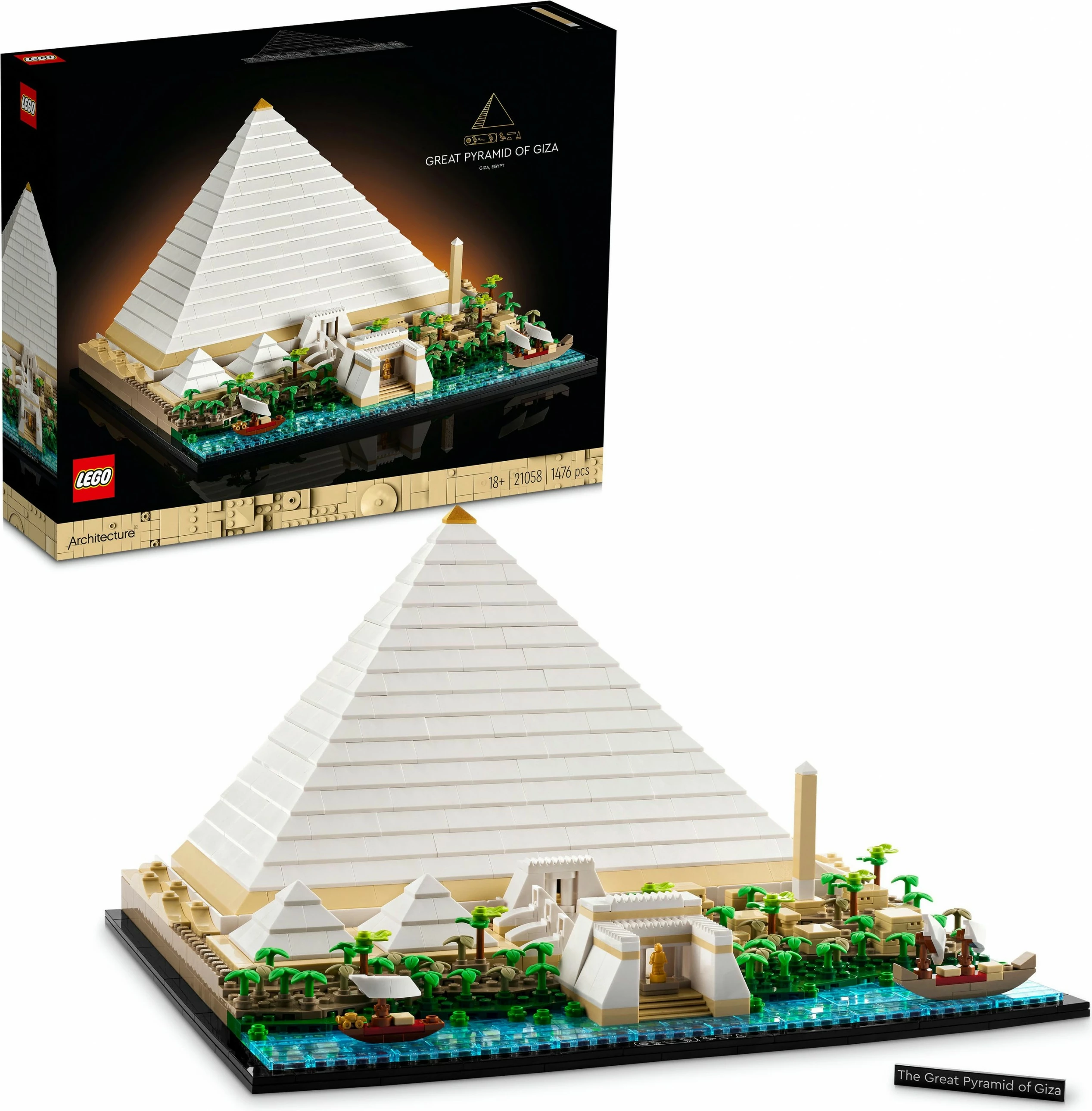 Set ndërtimi LEGO Architecture Great Pyramid of Giza, 1476 pjesë, Multikolor