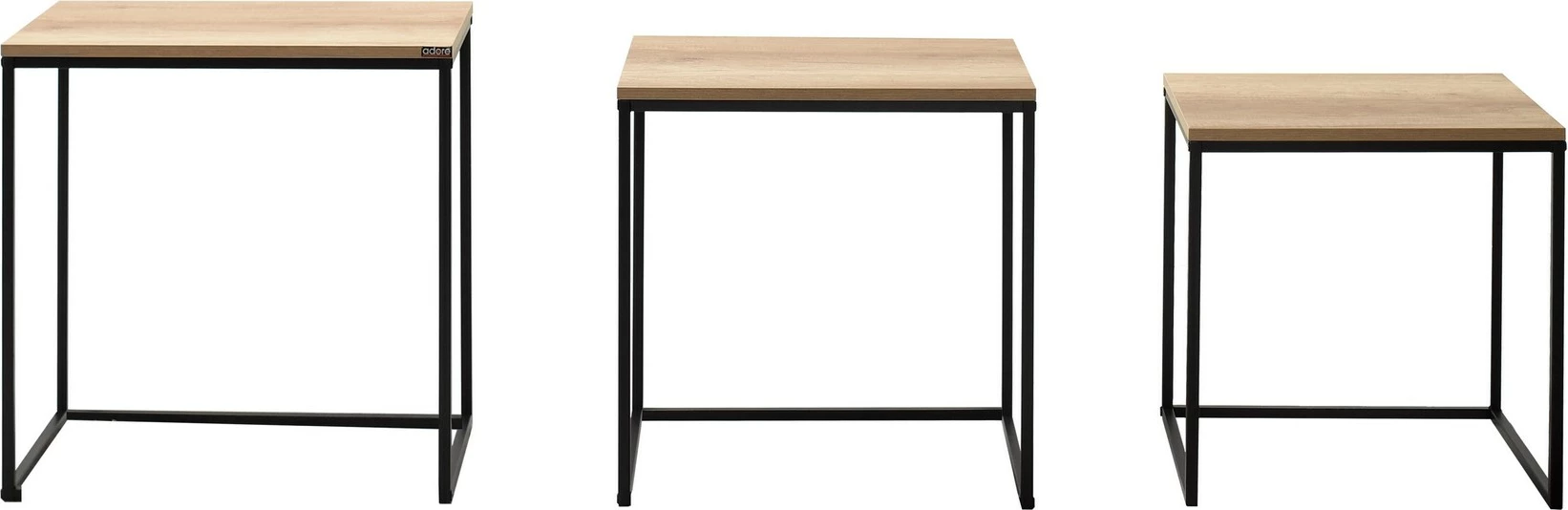 Set tavolina ndihmëse të vendosshme, 3 copë, ngjyrë arre dhe e zezë, Hanah Home, Shp-933-Tt-1