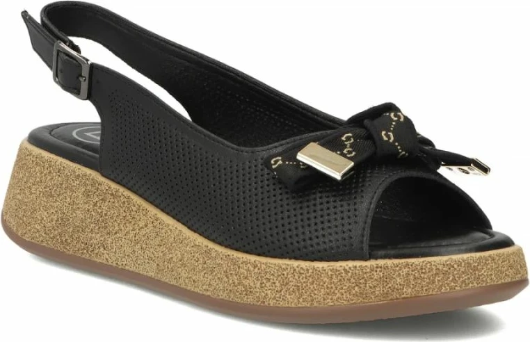 Sandale wedge për femra Filippo DS7582, të zeza