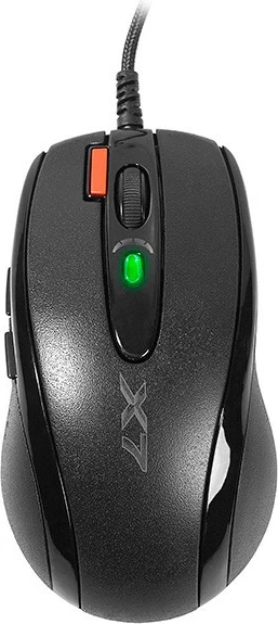 Maus + Mauspad A4 Tech X-Game X-710BK, me kabllo, 7 butona, 3000 DPI, i zi, set