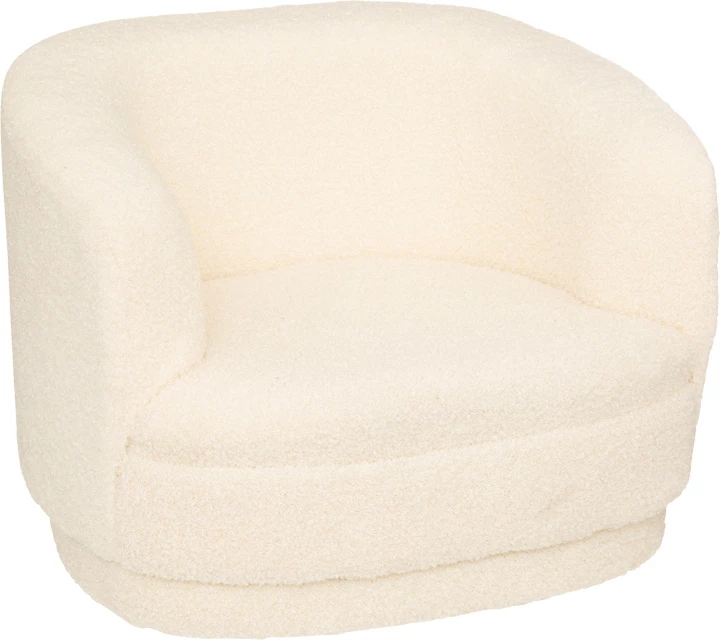 Karrige për fëmijë Kidopo, pëlhurë teddy, ngjyrë krem, 41.5x36x45cm