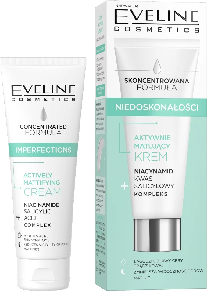 Krem fytyre për femra Eveline Cosmetics Concentrated Formula Mattifying Active, 50ml