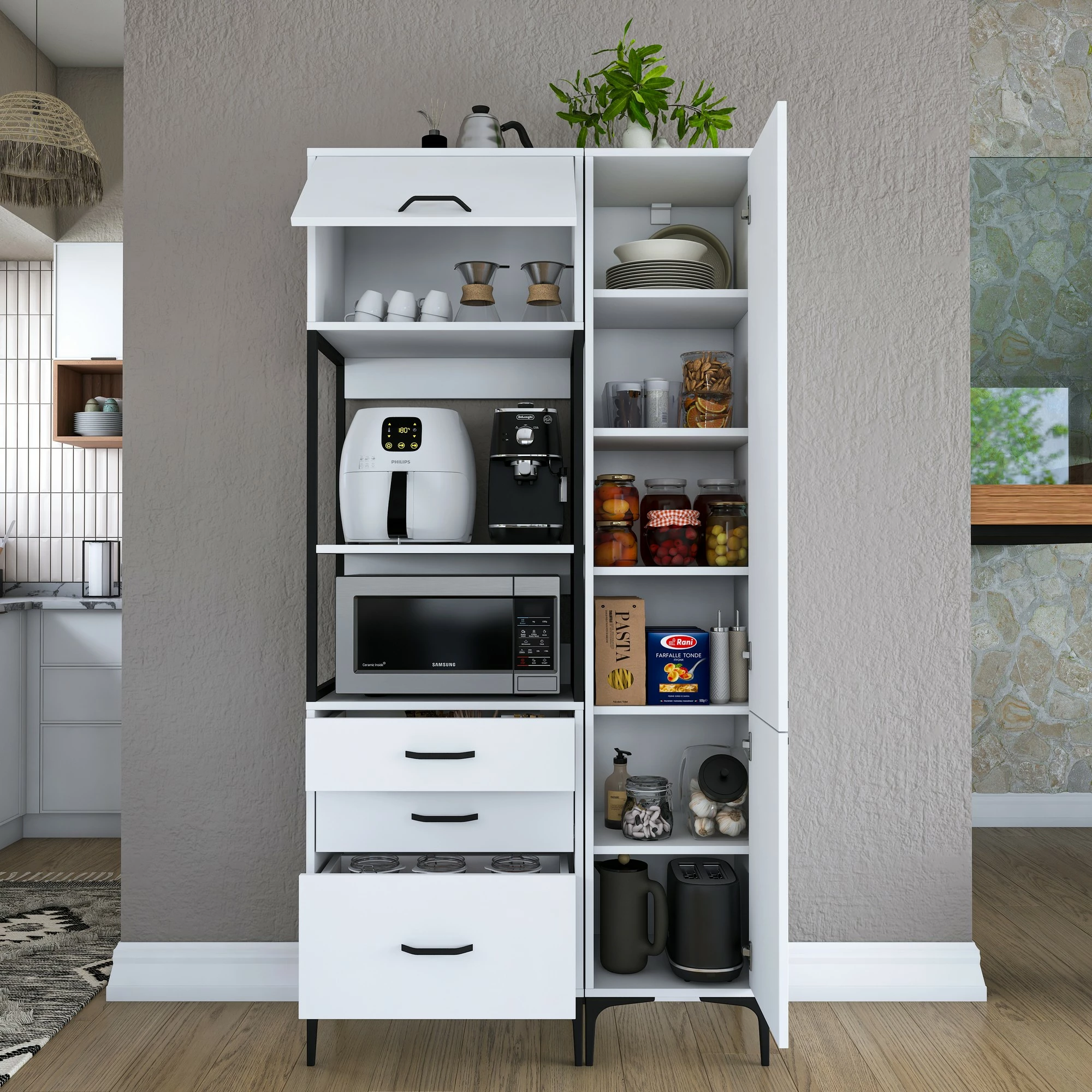 Dollap multifunksional, i bardhë, Hanah Home JE143 - 3113