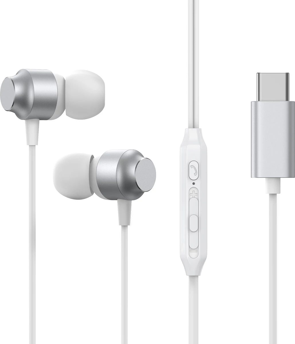 Kufje Joyroom JR-EC06 me USB-C, in-ear, argjendi