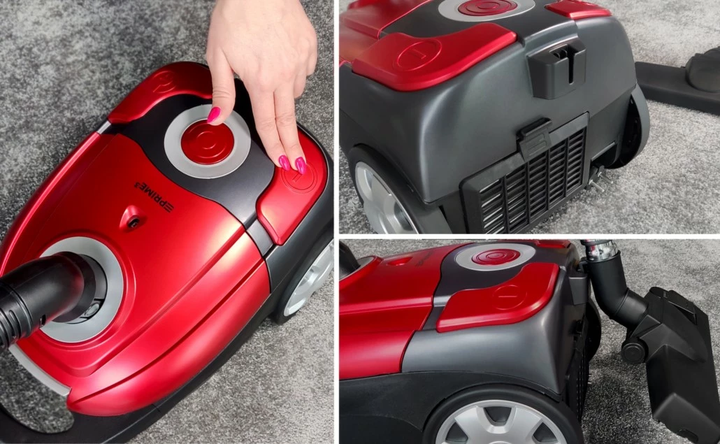 Fshesë me korent PRIME3 SVC51 me qese, 3L, HEPA filter, e zezë/kuqe