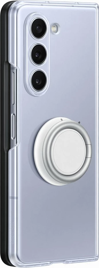 Mbështjellës silikoni Samsung Galaxy Z Fold 5 me mbajtëse gishti, Transparent