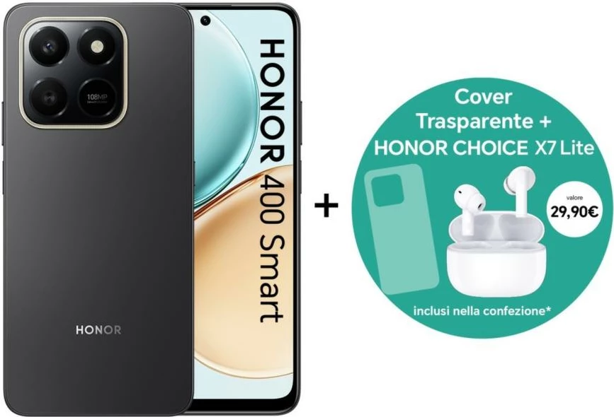 Celular Honor 400 Smart 8+256GB 4G DS Velvet Black me kufje Choice X7 Lite
