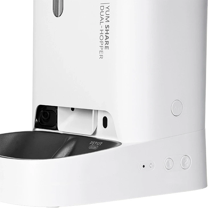 Shpërndarës ushqimi i mençur PetKit Yumshare Dual Hopper, 5L, me kamerë, i bardhë