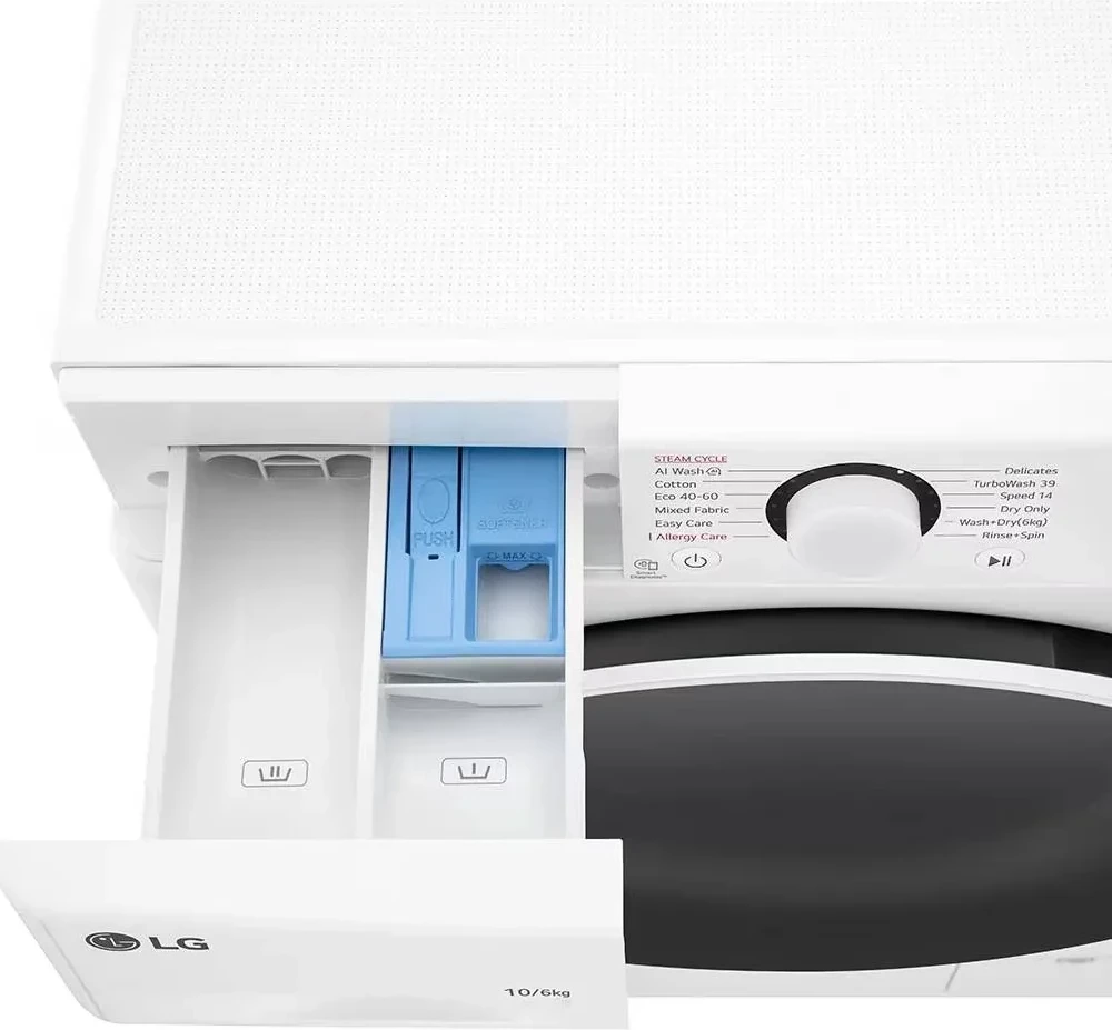 Lavatrice-tharëse LG F4DR510S0W 10/6 kg 1400 rpm me avull, AI DD, TurboWash360°