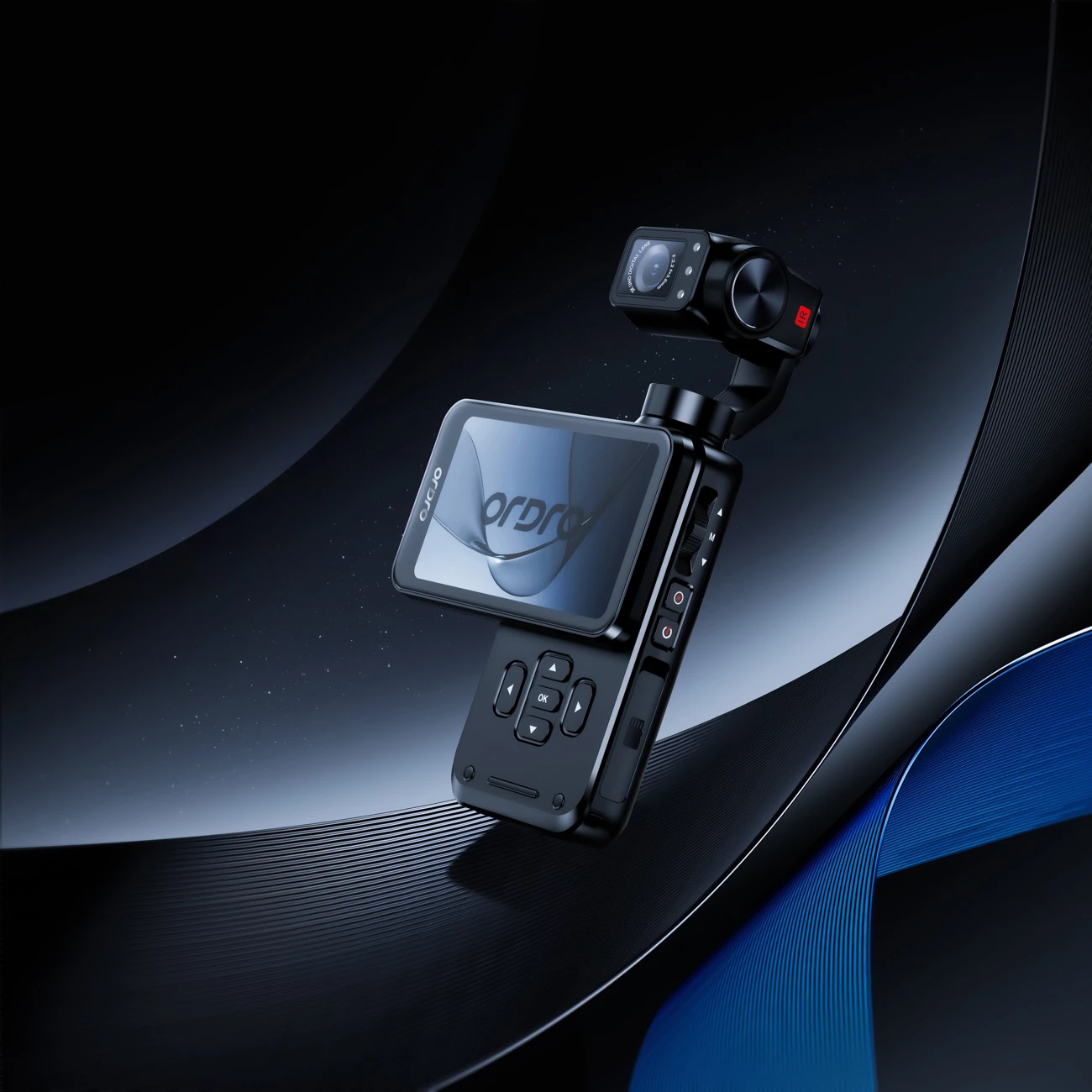 Kamerë xhepi Ordro Pocket M5 me gimbal 3-aksial, 5K, e zezë