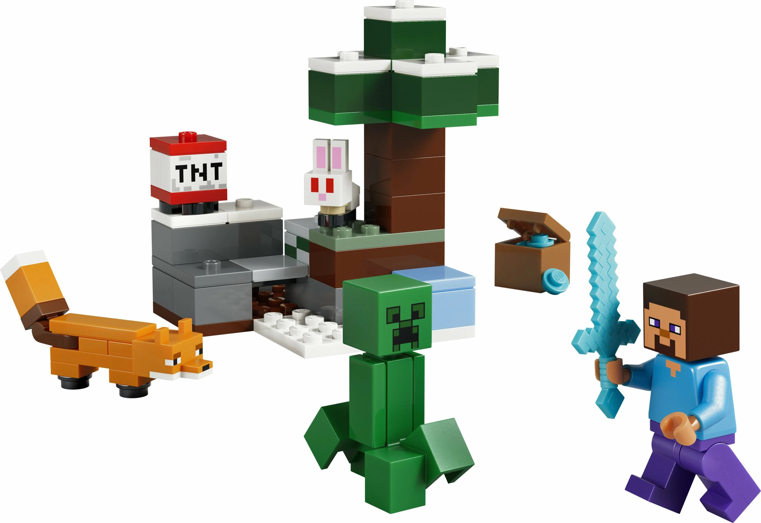Set ndërtimi LEGO Minecraft 21583 Steve's Taiga Adventure, 79 copë, 6+