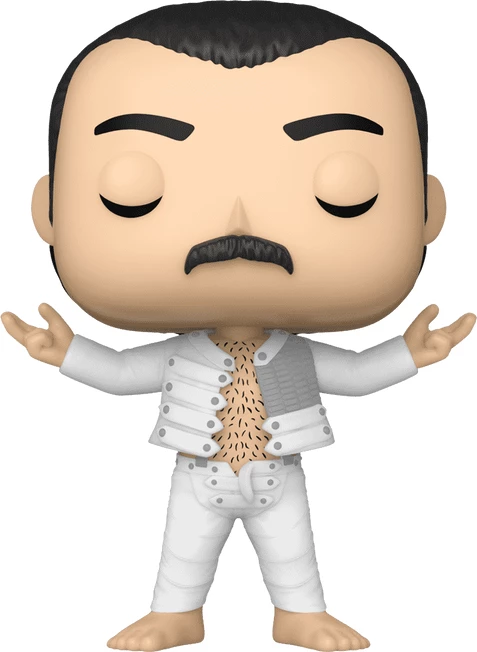 Figurinë koleksionuese Funko POP! Rocks Queen Freddie Mercury "I Was Born To Love You", vinyl, e bardhë