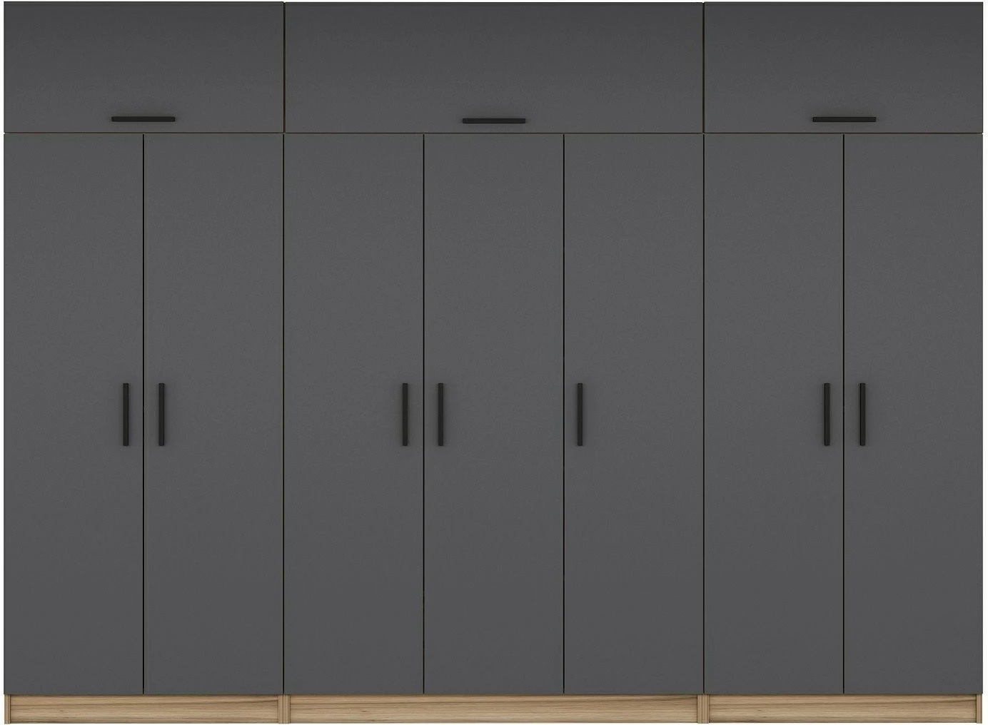 Dollap i madh për rroba, ngjyrë antracit dhe dore, Skye Decor Minar Kale - 7532