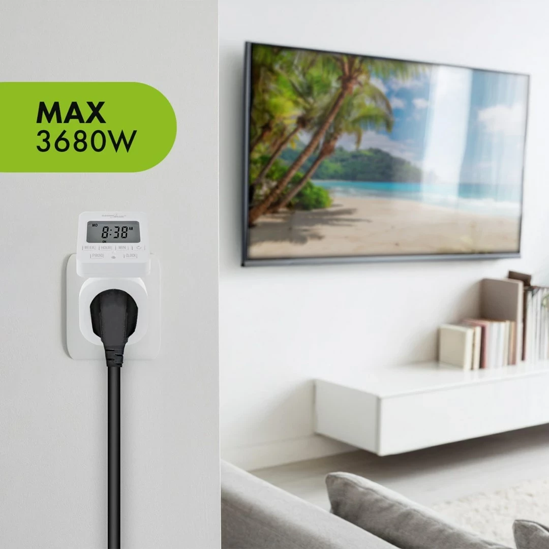 Programator GreenBlue GB605 E, 16A, i bardhë