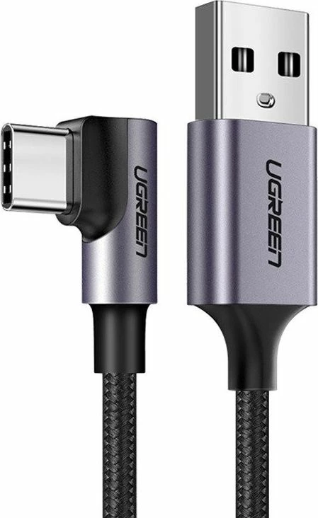 Kabllo USB Ugreen US284 (UGR1130BLK), USB-A në USB-C, 3m, USB 3.0, këndore, gri