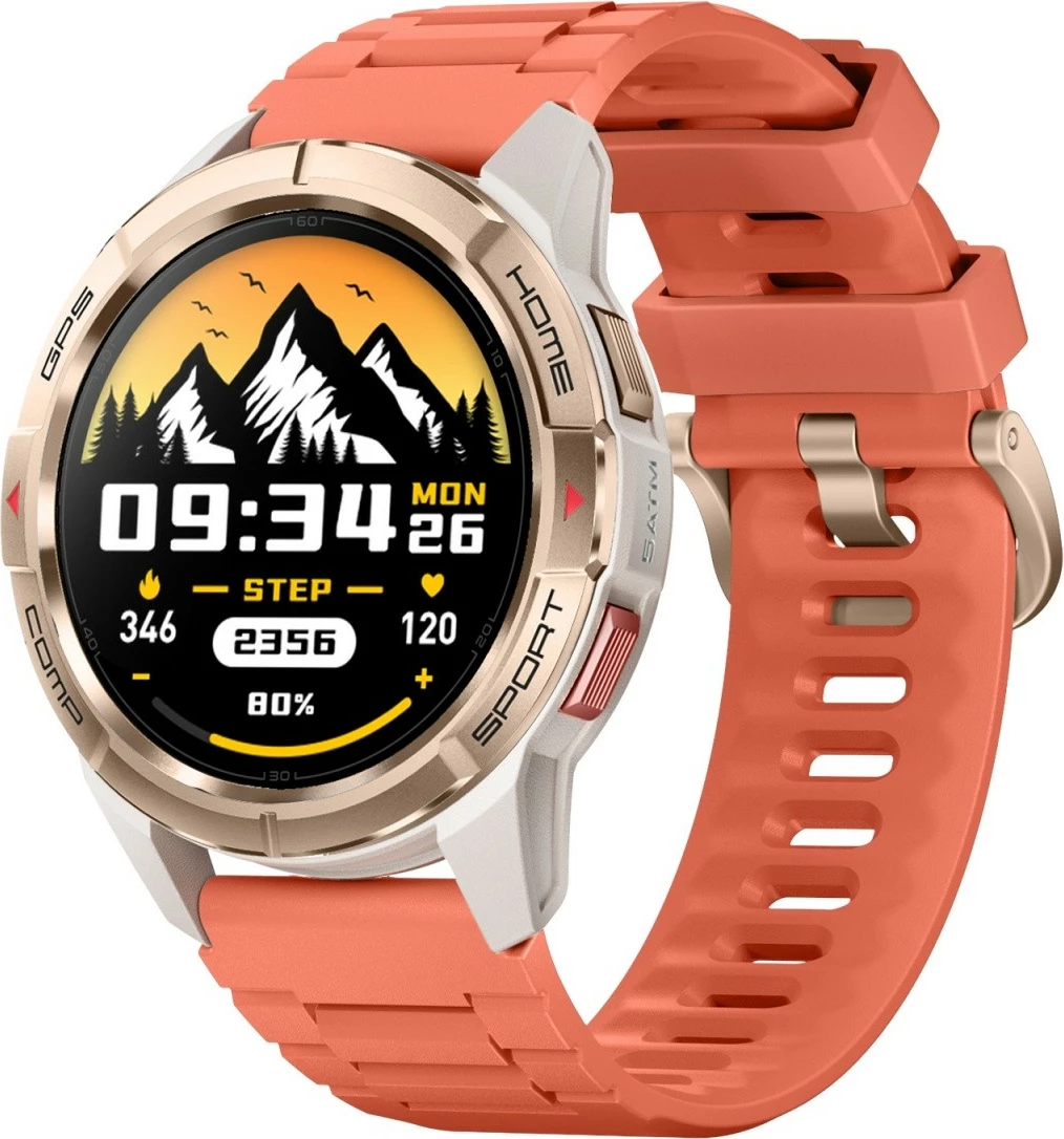 Smartwatch Mibro GS Active, 1.3", 400 mAh, AMOLED, GPS, Gold/Portokalli