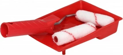 Set për lyerje Proline 41244, rula najloni 100x10mm (6mm), 2 copë + tabaka, e kuqe