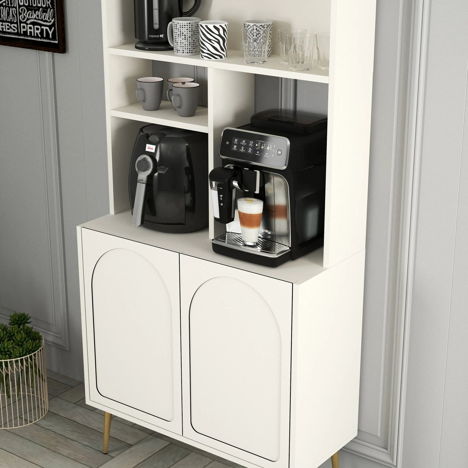 Dollap për kafe, krem dhe ari, Skye Decor Lyon 80