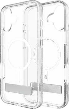Mbështjellës Zagg Crystal Palace Snap Kickstand MagSafe për iPhone 16 Plus, Transparent