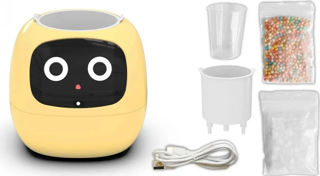 Vazo lulesh PlantsIO IVY, sistem vetë-ujitje, ngjyrë e verdhë