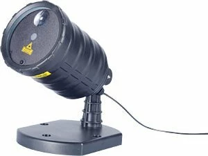 Projektor dekorativ Ultron 239699, laser rrotullues deri 300 m², për brenda/jashtë, kuq/jeshil