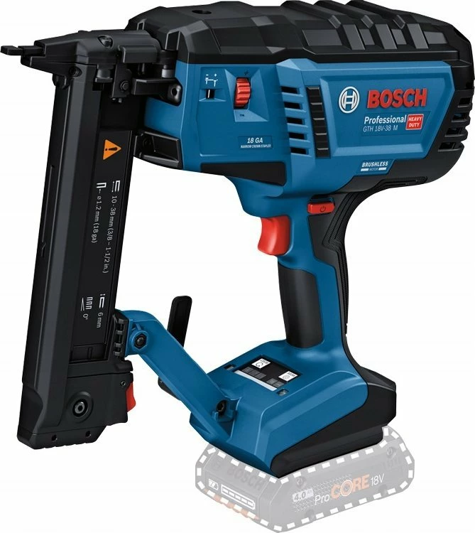 Stapler me bateri Bosch Professional GNH 18V-38 M, 18V, 10-38 mm, solo (pa bateri e karikues), blu/zi