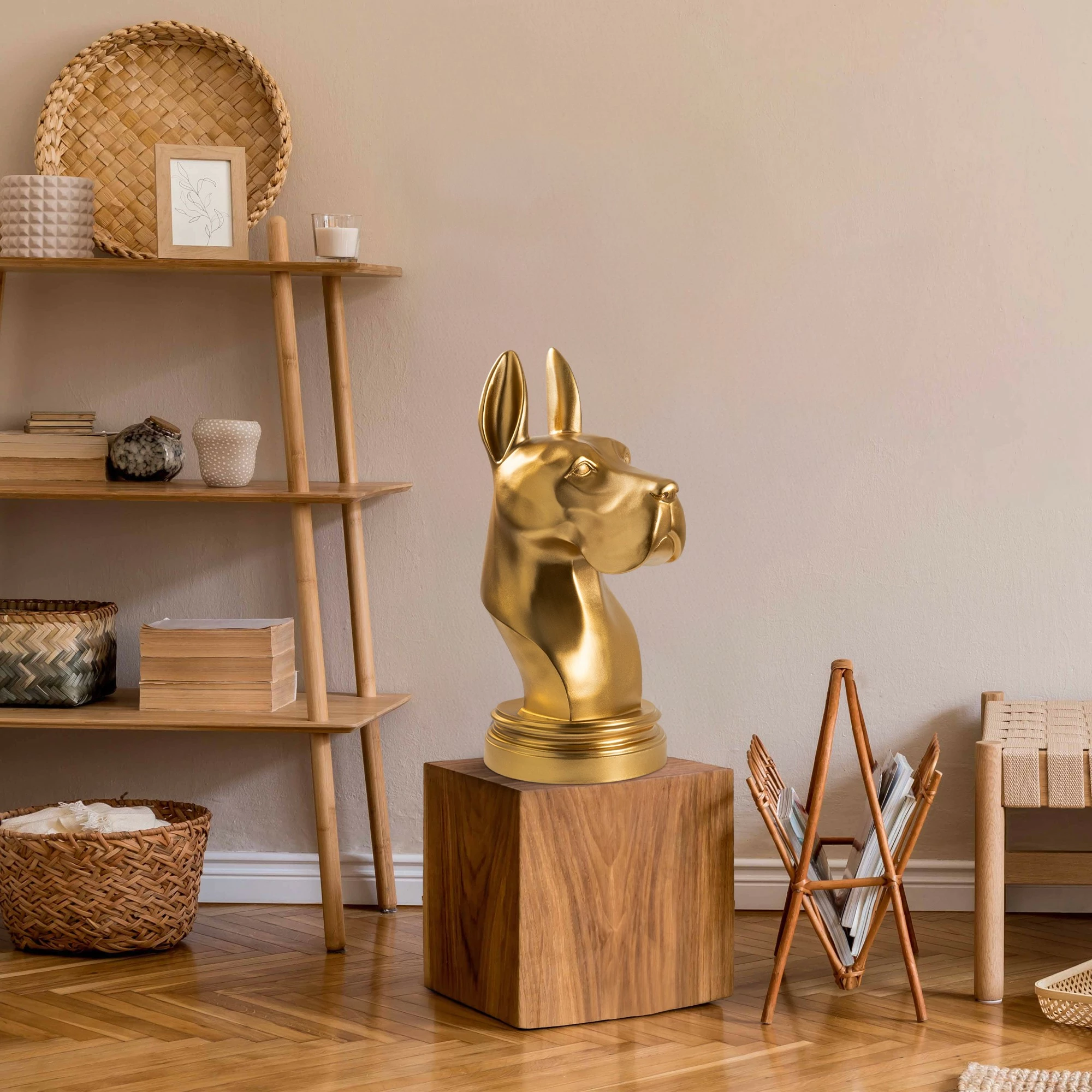 Objekt dekorativ Danua Dog, ngjyrë ari, Evila Originals, 29x34x65cm