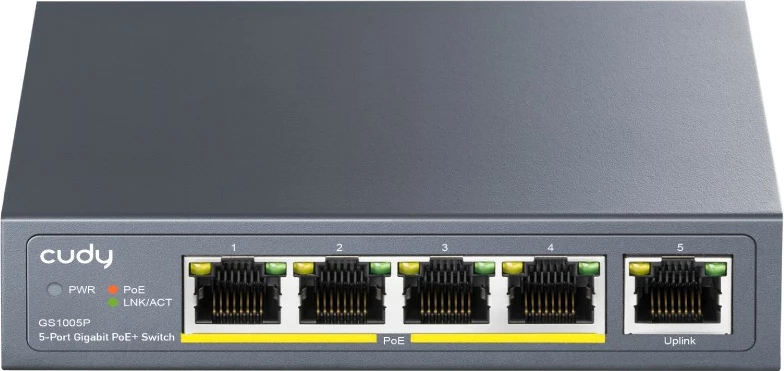 Switch Cudy GS1005P, Gigabit Ethernet, PoE, Rack mounting
