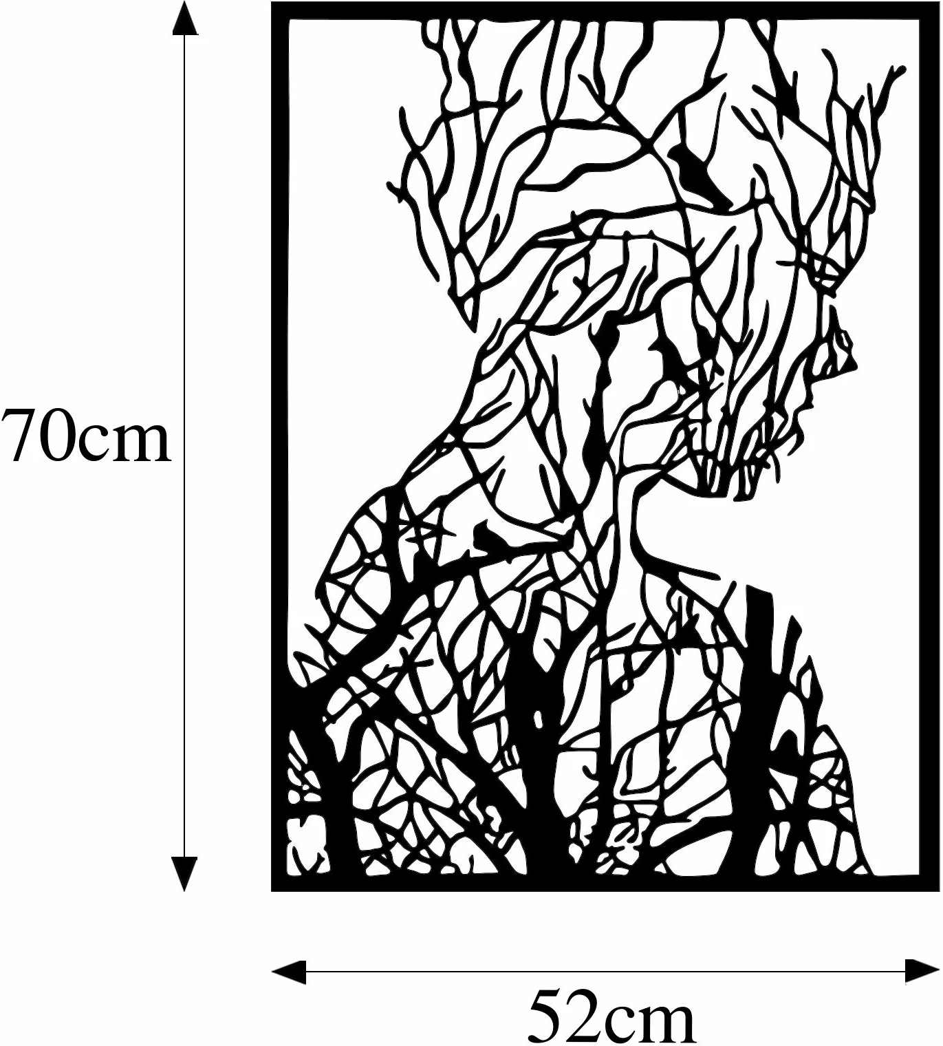 Aksesor dekorativ metalik për mur, Wallity, Tree Man - Model 319