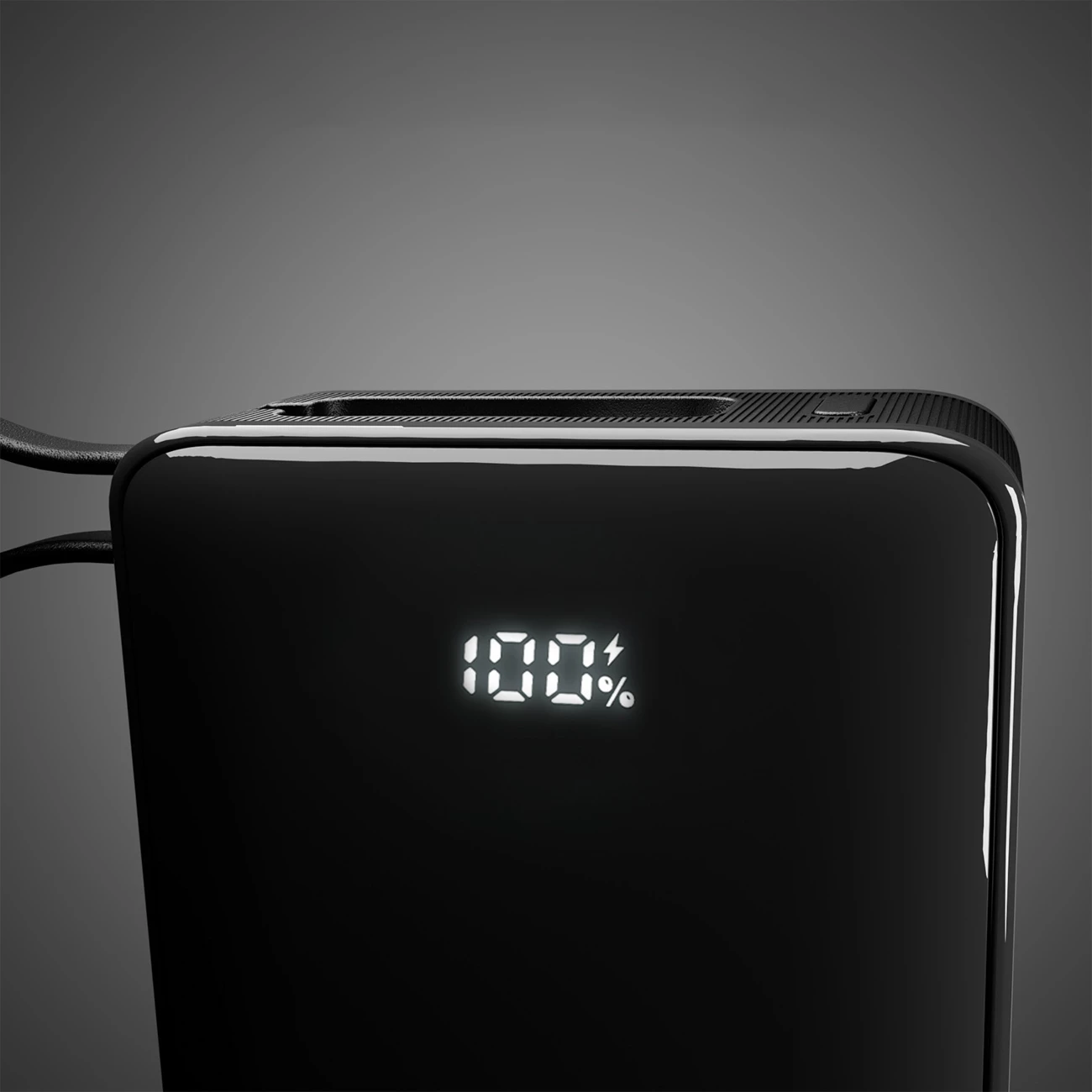 Powerbank SBS 20000 mAh 20W me kabllo USB-C të integruar dhe ekran digjital, e zezë