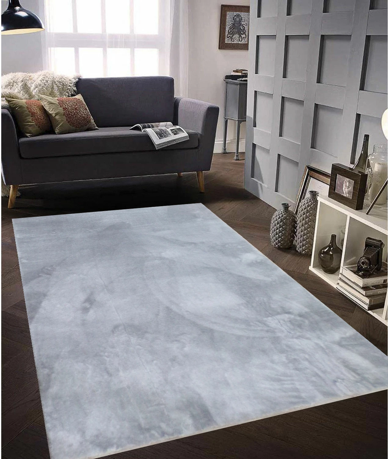 Qilim për korridor, ngjyrë gri e çelët, Conceptum Hypnose, 100x300cm, soft plush