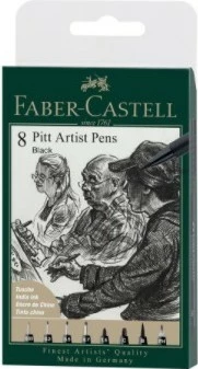 Set lapsa artistikë Faber-Castell Pitt Artist Pens 8 copë, e zezë