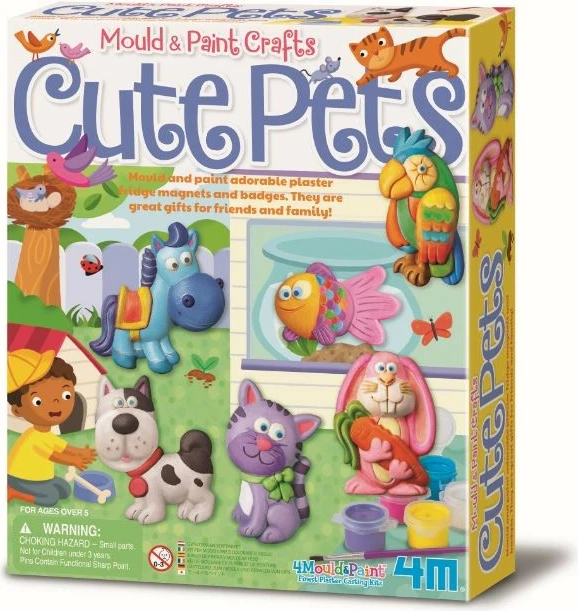 Set për krijim figurash gipsi 4m Cute Pets, shumëngjyrësh