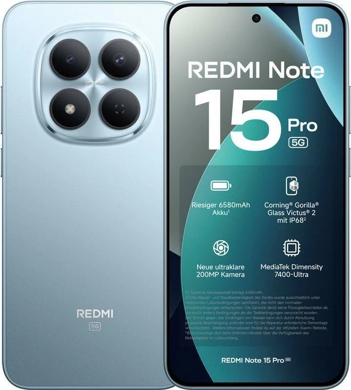 Celular Xiaomi Redmi Note 15 Pro 8+256GB 5G Glacier Blue