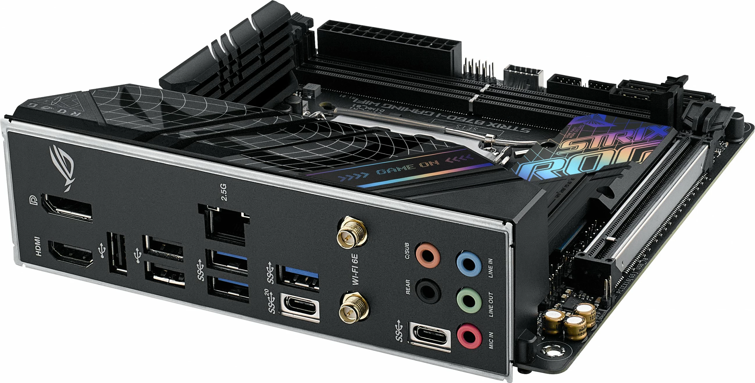 Pllakë amë ASUS ROG STRIX B760-I GAMING WIFI, Intel, LGA 1700, DDR5-SDRAM, 64 GB