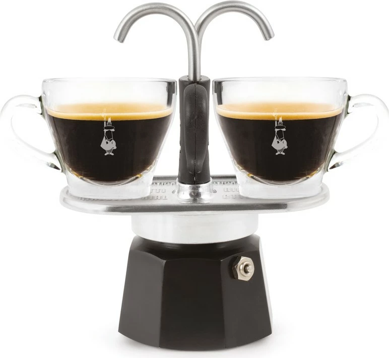 Moka pot Bialetti MINI EXPRESS 2TZ, 2 filxhanë, alumini, e zezë