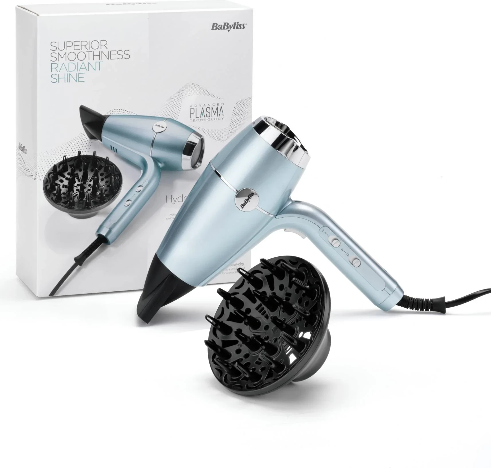 Tharëse flokësh, BaByliss, Hydro Fusion D773DE, 2100 W, motor HTDC, me difuzor dhe grykë koncentratore