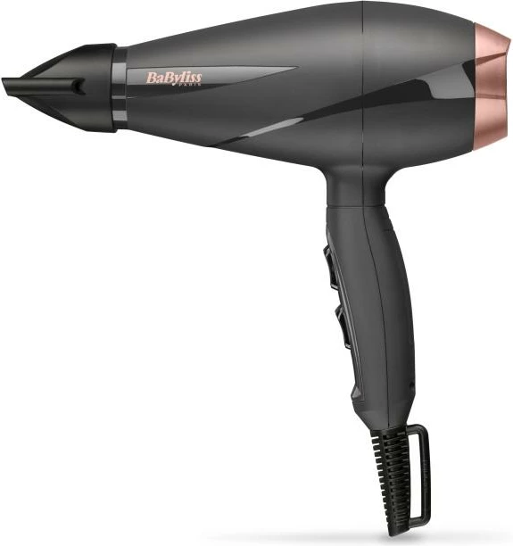 Tharëse flokësh BaByliss Smooth Pro 2100 6709DE 2100W, jonizim, 2 temperatura / 2 shpejtësi, buton ajër i ftohtë, me difuzer dhe grykë koncentratore, e zezë