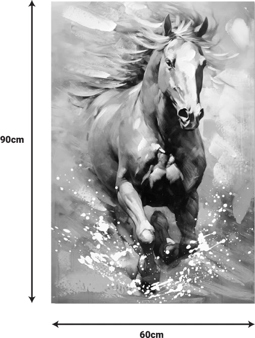 Pikturë kanavacë me kalë, 60x3x90cm