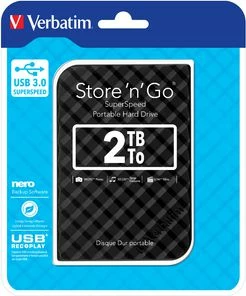 HDD i jashtëm Verbatim Store 'n' Go Portable 2TB USB 3.0, zi (53195)