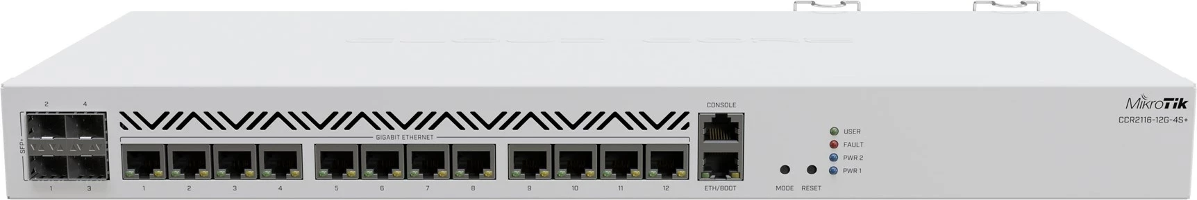 Router MikroTik CCR2116-12G-4S+ Gigabit Ethernet, Bardhë