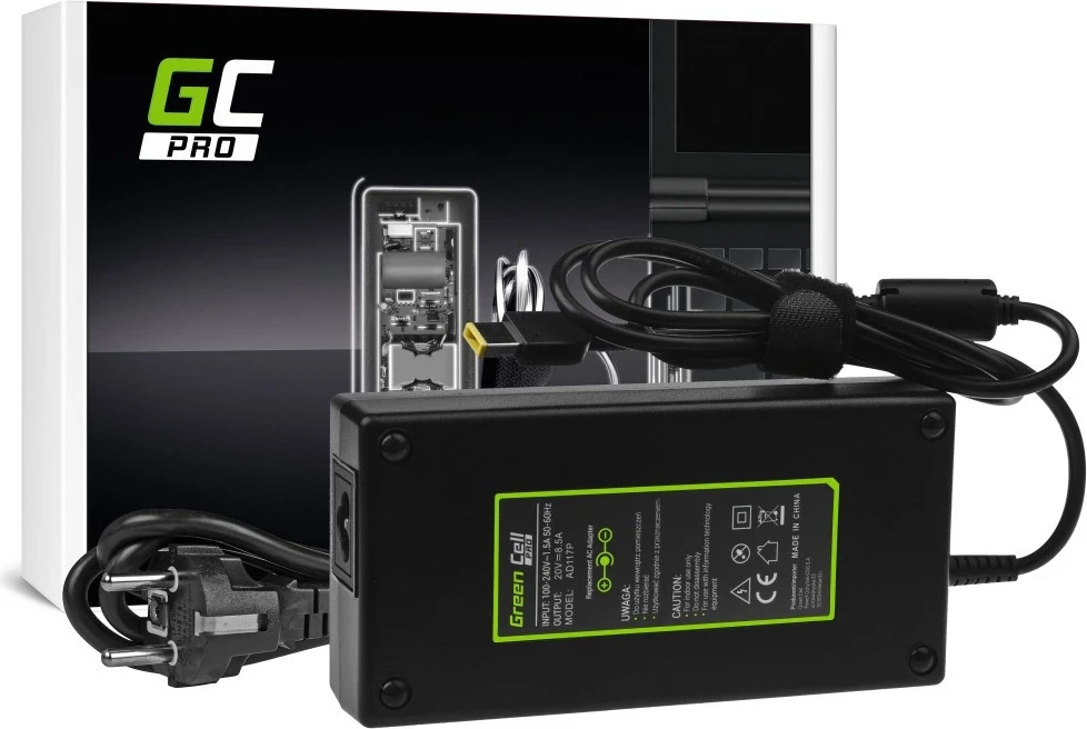 Karikues për laptop Green Cell AD117P, 170W, i zi 