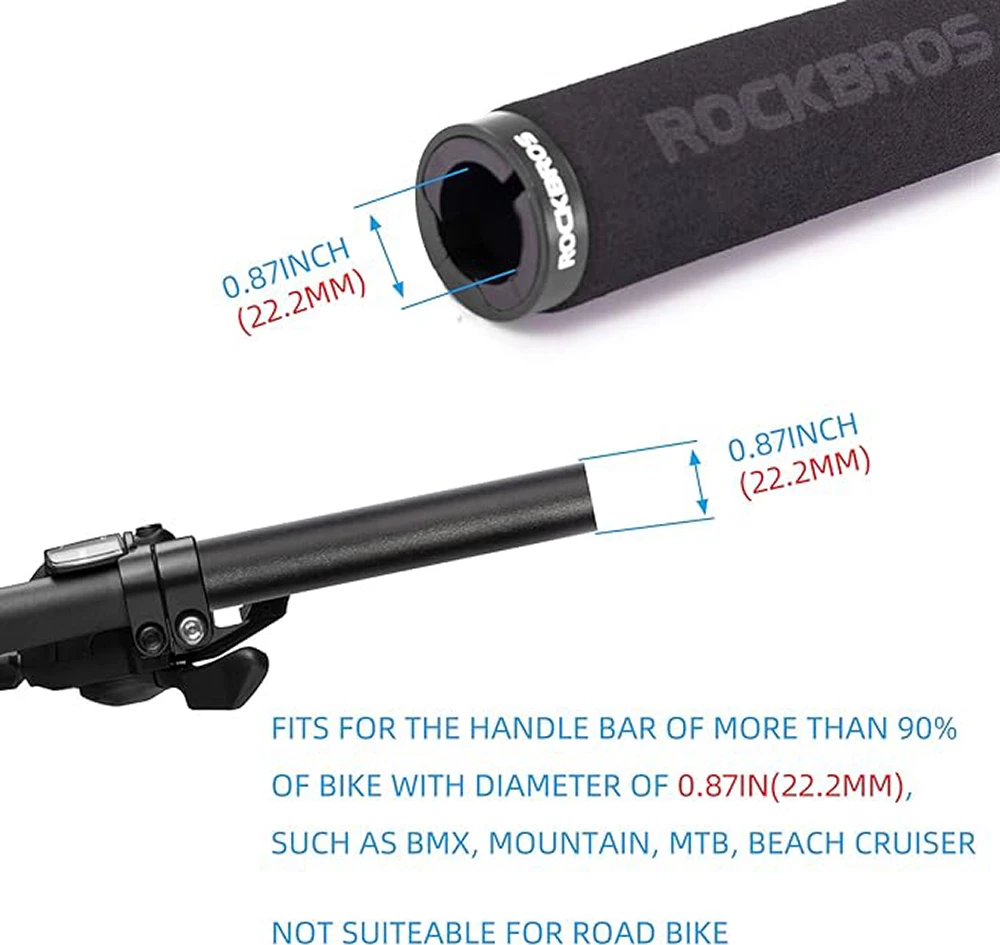 Doreza timoni për biçikletë Rockbros BT1001BKBK, sfungjer, e zezë