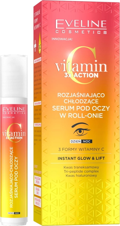 Serum për sy për femra Eveline Cosmetics Vitamin C 3x Brightening and Cooling Eye Serum, 15ml