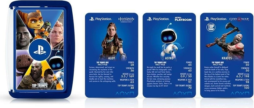 Lojë me letra Top Trumps Limited Edition PlayStation, set 30 karta, blu