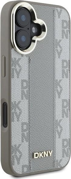 Mbështjellës DKNY për iPhone 16, MagSafe, lëkurë eco, Bezhe